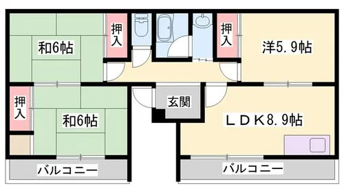 野里マンション【501号室】の間取り