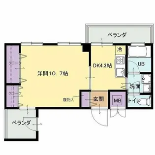 ウイングF・S【5階】の間取り