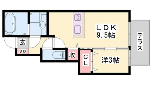 コンフォール蓼野【102号室】の間取り