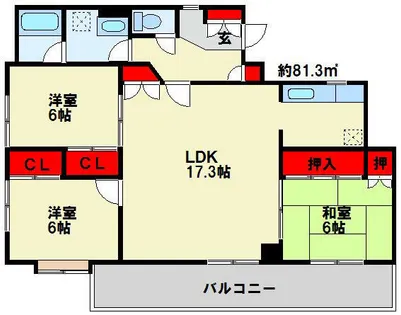 ロワールイン守恒【101号室】の間取り