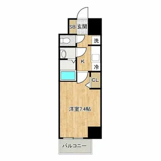 スペーシア日本橋東【15階】の間取り