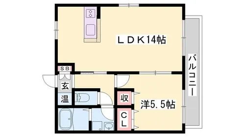 アパートメントハウス京口【1-A号室】の間取り