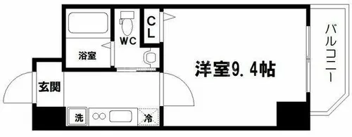 ヴィラタワー谷町【6階】の間取り