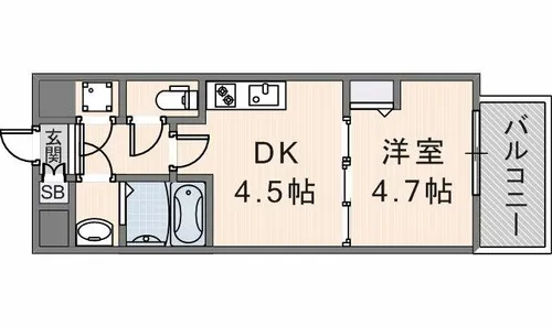 ファーストフィオーレ長田グランディール【401号室】の間取り