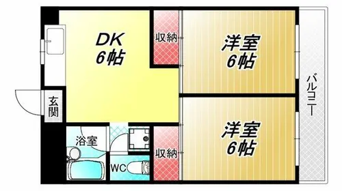 ジーエルマンション八戸ノ里【2階】の間取り