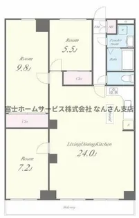 大阪府大阪市中央区日本橋1丁目【マンション】の間取り