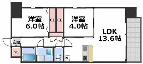 スプランディッドあびこ駅前【4階】の間取り