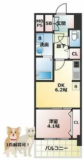 スプランディッド新大阪EAST【3階】の間取り
