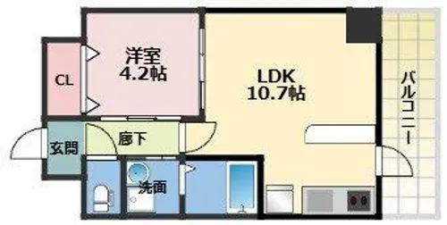 ブロード江坂広芝町レジデンス【7階】の間取り