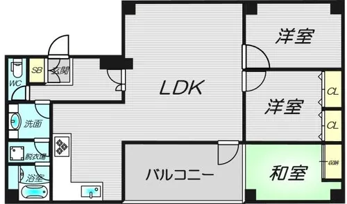 シオンズガーデン花川【3階】の間取り