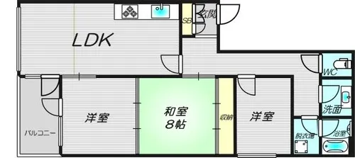 シオンズガーデン花川【3階】の間取り