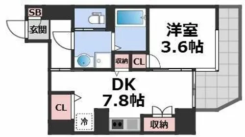 ALZA北浜【9階】の間取り