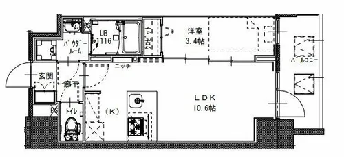 S-RESIDENCE堺筋本町Deux【11階】の間取り