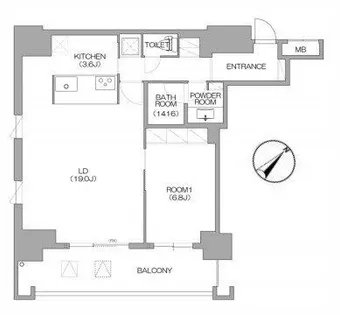 リバーサイドタワー中之島【14階】の間取り