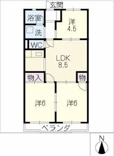 第2メゾンショーホー【3階】の間取り