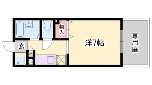 パセオ姫路2【103号室】の間取り
