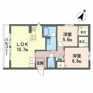 カーサグラス エステ【2階】の間取り