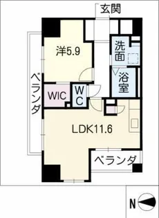 リヒトハイム城山【4階】の間取り