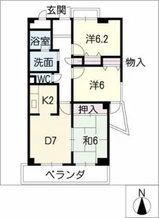 ラフィネ野並【2階】の間取り