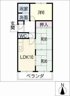 グリーンハイツ水草【1階】の間取り