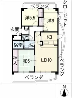 クレスト壱番館【4階】の間取り