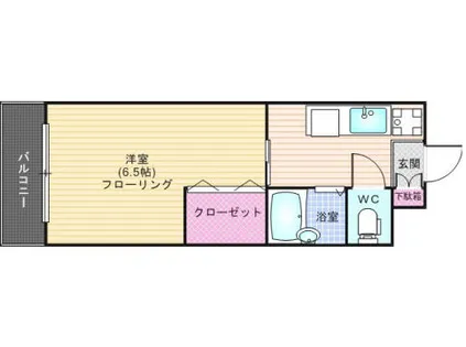 ハニーコーポ竹下【3階】の間取り