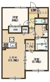 vivre’88(ヴィーブル) Ⅱ【1階】の間取り