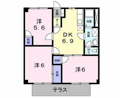 クレセントA【105号室】の間取り