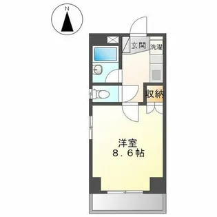 ジュネスホワイト【406号室】の間取り