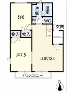 BEARS一ツ山A棟【1階】の間取り