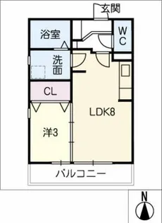 ファミール愛敬【1階】の間取り