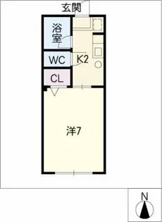 メゾンエトワール櫛田【1階】の間取り