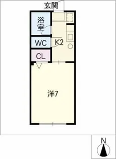 メゾンエトワール櫛田【1階】の間取り