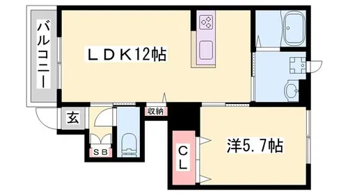 ハートフルヒルズ赤岸【105号室】の間取り