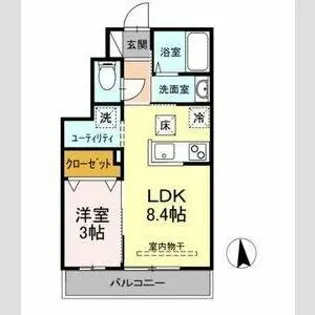 レジデンス花【1階】の間取り