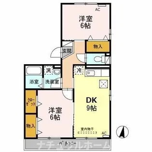 セジュールオッツSからさわ【1階】の間取り