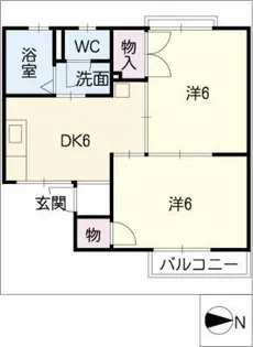 プレジール黒川B【2階】の間取り