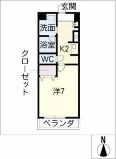 ラフィネ多屋Ⅱ【6階】の間取り