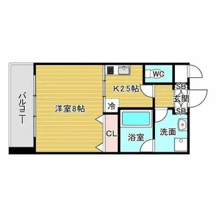 アーバンフラッツ西中島【7階】の間取り