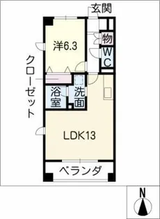 カーサ呼続【1階】の間取り