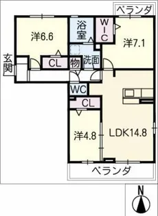 二子山パークプラザ【3階】の間取り