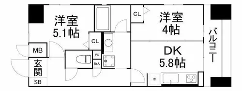 グランドロアール天満橋【5階】の間取り