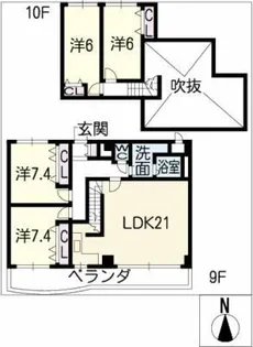 ブロア白鳥庭園【10階】の間取り