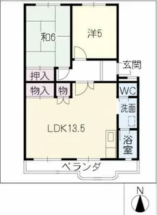 ハイツ鷹ノ羽B棟【1階】の間取り