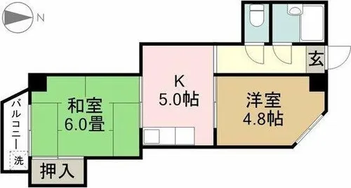 ブランシュ東海通【4階】の間取り