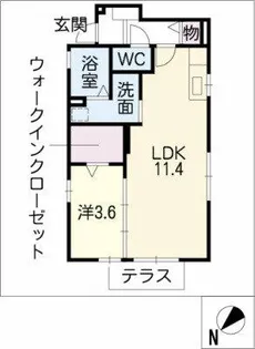 ローズコート佐藤【1階】の間取り