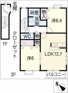 サニーハイツグリーン【2階】の間取り