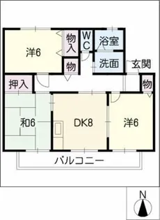 スカイプラザエイトⅡ【2階】の間取り
