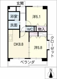 ビバリーヒルズ【1階】の間取り