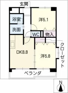 ビバリーヒルズ【1階】の間取り